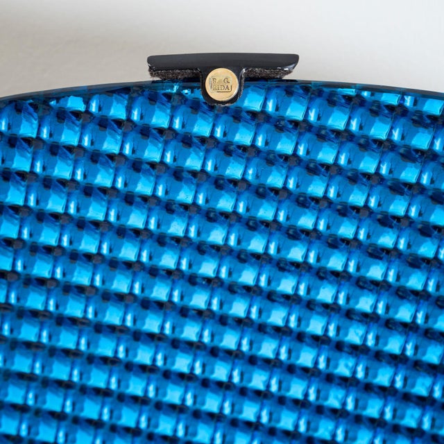 21st Century Large Concave Disc in Blue Glass by Roberto Giulio Rida, Italy For Sale - Image 17 of 18