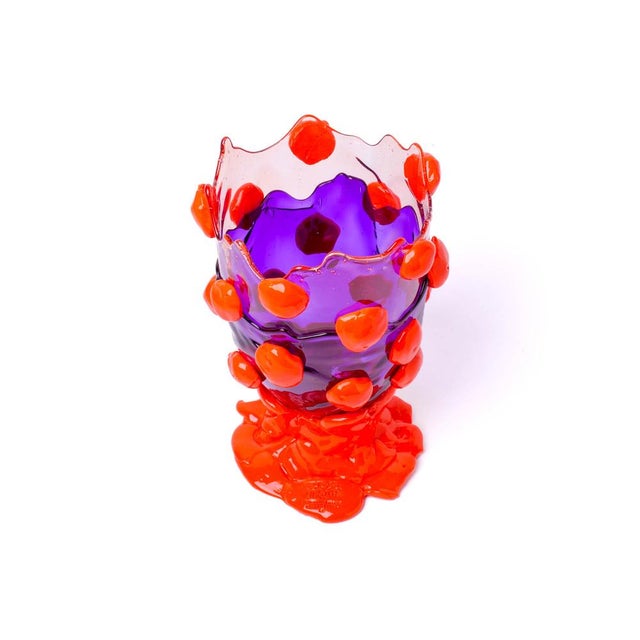 Contemporary Light Ruby, Clear Purple, Matt Orange Nugget Extracolor Vase by Gaetano Pesce for Fish Design For Sale - Image 3 of 8