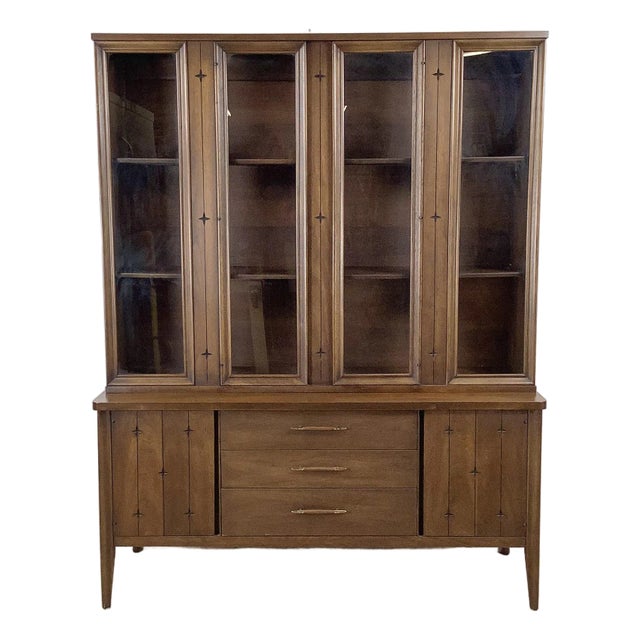 MCM "Saga" Sideboard With Display Cabinet by Broyhill For Sale
