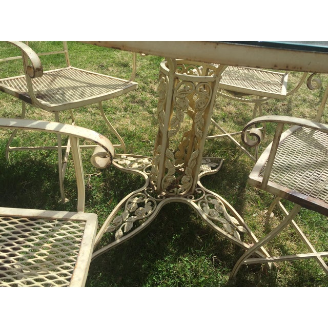 Vintage Woodard Wrought Iron Patio Set Set of 5 Chairish
