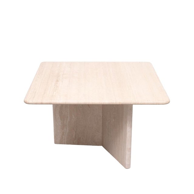 Mid-Century Modern Small Travertine Coffee Table, 1970s For Sale - Image 3 of 11