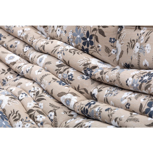 Togo Set in Continental Floral Upholstery Loveseat, Fireside Chair & Ottoman - Restored For Sale - Image 13 of 17