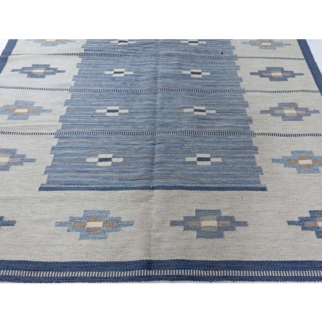 Mid 20th Century Doris Leslie Blau Vintage Swedish Flat-Weave Rug by Erik Lundberg For Sale - Image 5 of 8