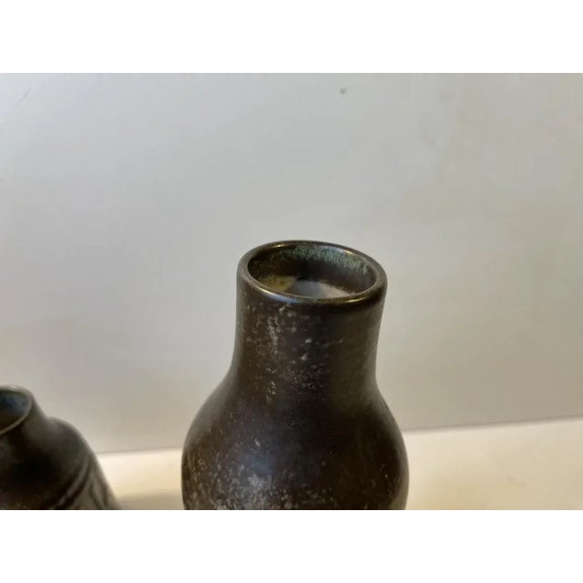 Mid-Century Modern Danish Modern Ceramic Vases with Trolls by Johgus, 1970s, Set of 2 For Sale - Image 3 of 7