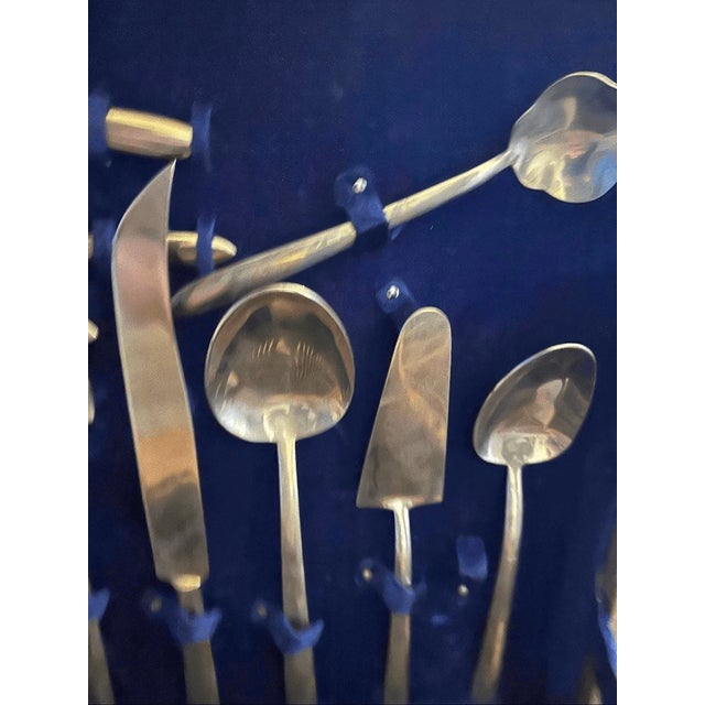 Gold Vintage Tony’s Gems Stainless Steel 134 Pieces 12 Person Flatware Set For Sale - Image 8 of 12