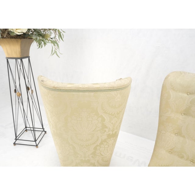 Pair Italian Mid-Century Modern Extra Tall Back Thick Spring Seats Lounge Chairs For Sale - Image 6 of 14