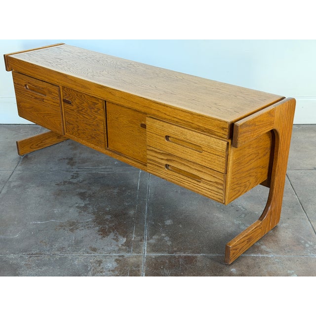Brown Vintage 1980's Lou Hodges Credenza For Sale - Image 8 of 15