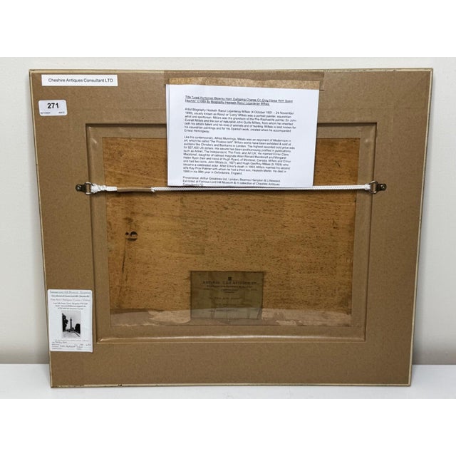 Raoul Millais Hunting Painting, English Fox Hunt Scene, Grey Horse Scarlet Huntsman With Hounds, Sussex Sporting Art For Sale - Image 18 of 18