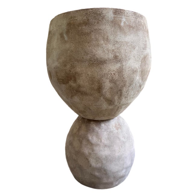 Mid 20th Century Vintage Terracotta Planter-Mid Century Shape With Washed Patina For Sale - Image 5 of 5