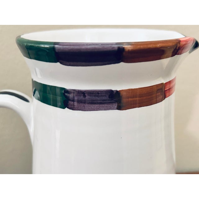 1990s Deruta Circo by Bill Goldsmith Italy Large Beverage Pitcher, Jug For Sale - Image 9 of 10