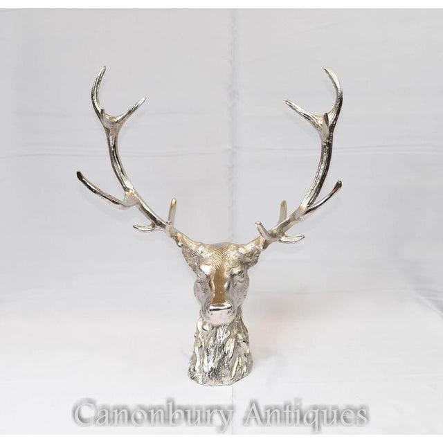 Silver-Plated Stag Champagne Cooler For Sale - Image 4 of 9