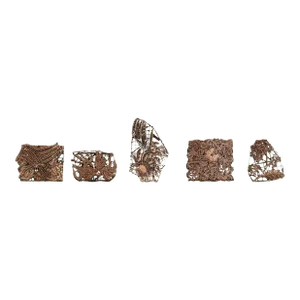 Vintage Indonesian Copper Batik Textile Floral Printing Blocks - Set of 5