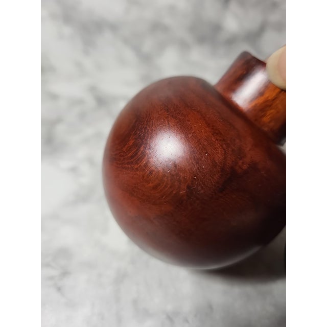 Brown 1990s Hand-Carved Wood Pear Stash Box For Sale - Image 8 of 13