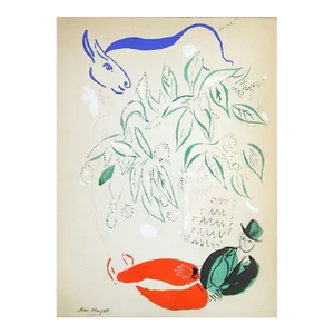 1946 Marc Chagall Blue Donkey Stencil