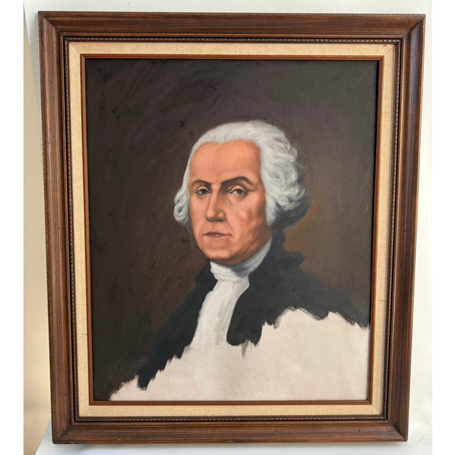 Giclee painting of the Athenaeum Portrait of George Washington originally painted by Gilbert Stuart in 1796. George...