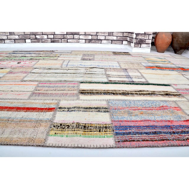 Oversize Vintage Stripe Kilim Rug For Sale In Phoenix - Image 6 of 10