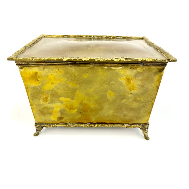 1960s Vintage Mid Century A. Lara Brass Footed Box For Sale In Little Rock - Image 6 of 10