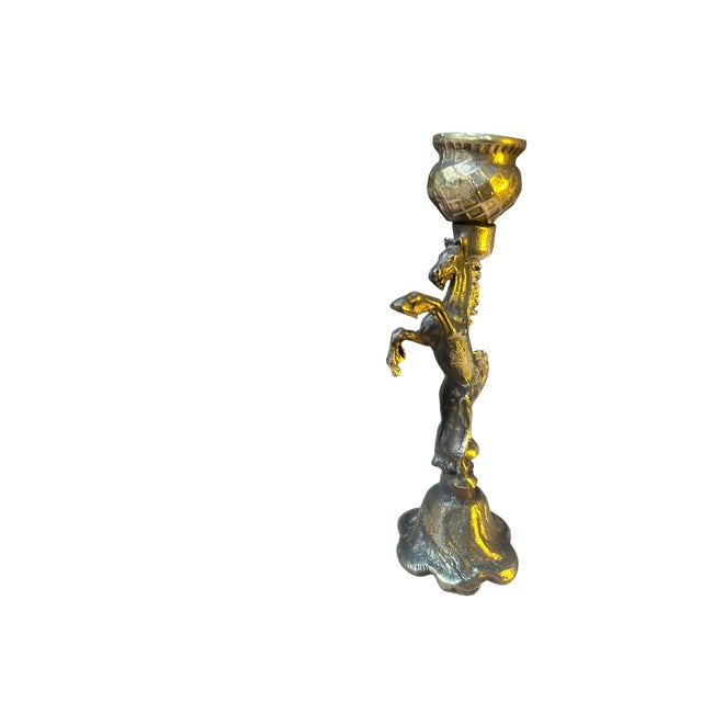 Brass Horse Candleholders, Set of 2 For Sale - Image 9 of 13