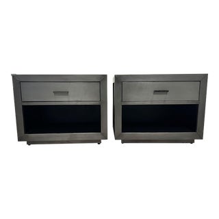 Rh La Salle Metal-Wrapped Open Nightstand - a Pair For Sale