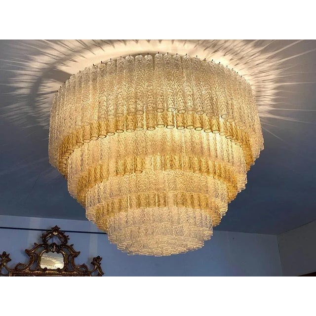 Murano Glass Chandelier by Gino Poli for Aureliano Toso For Sale - Image 11 of 14