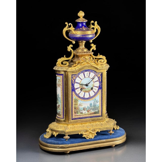 Antique Porcelain and Ormolu Mantel Clock from Richard & Cie, 1890s For Sale - Image 3 of 18