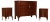 Art Deco Set with Walnut & Burl Dresser & Nightstands by Gaetano Borsani, Set of 3 For Sale