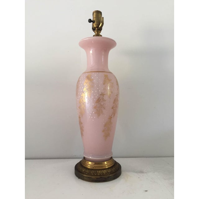Pink Vintage Bristol Glass Table Lamp Chairish