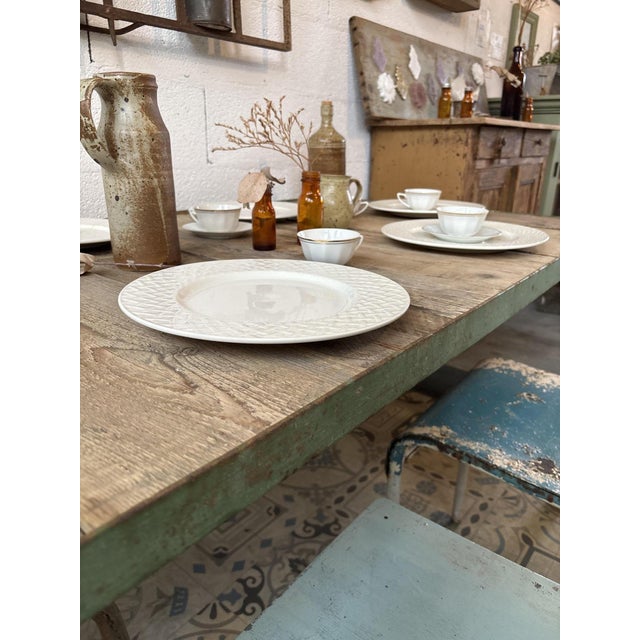 Metal and Wood Dining Table, 1950s For Sale - Image 4 of 11