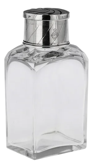Victorian Silver and Glass Traveling Flask, London, United Kingdom, 1880s