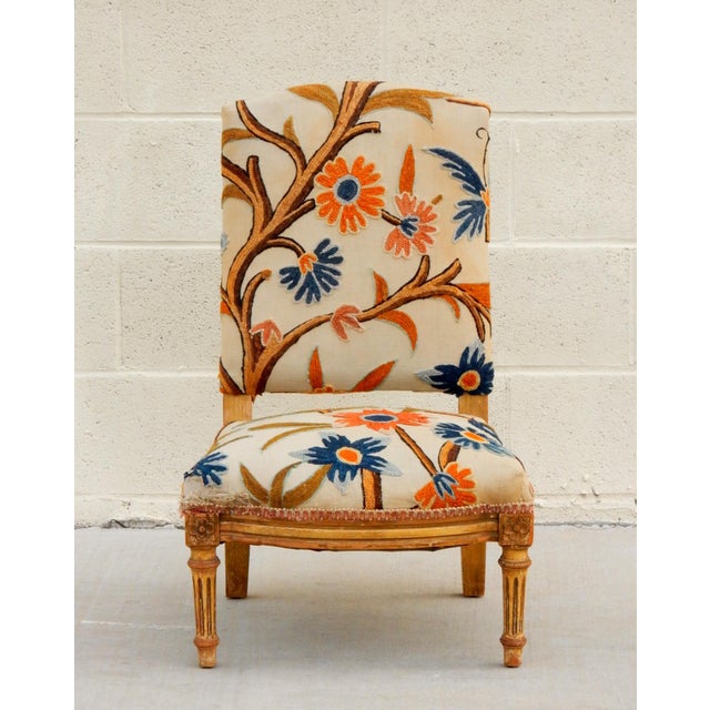 Early 19th Century Louis XVI Child's Chair in Crewelwork Upholstery For Sale - Image 5 of 13