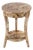 Holdin 18 in. W Round Wood Side Table with Lower Open Shelf, Light Burl For Sale