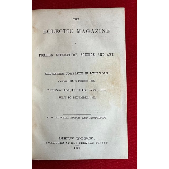 Fine Leather Bindings - Civil War Era Books - Eclectic Magazine Published in New York City - 7 Volumes For Sale - Image 4 of 11