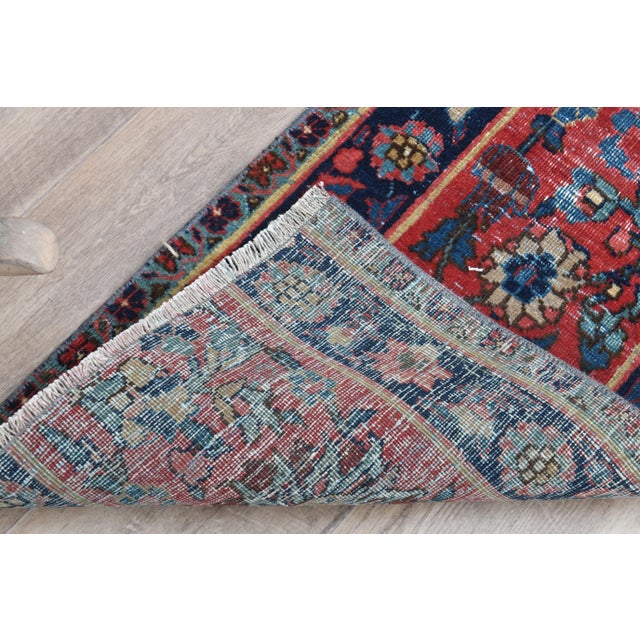 1970s Turkish Oushak Handmade Wool Cotton Red Runner Rug For Sale - Image 11 of 11