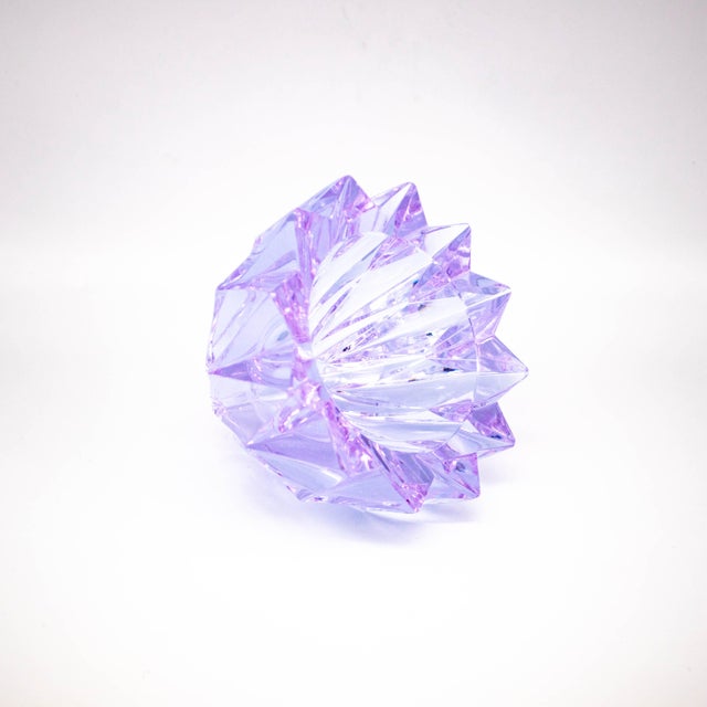 Mid-Century Modern Water Lily Crystal Glass Bowl by Aimo Okkolins for Riihimäen Lasi, 1960s For Sale - Image 3 of 5