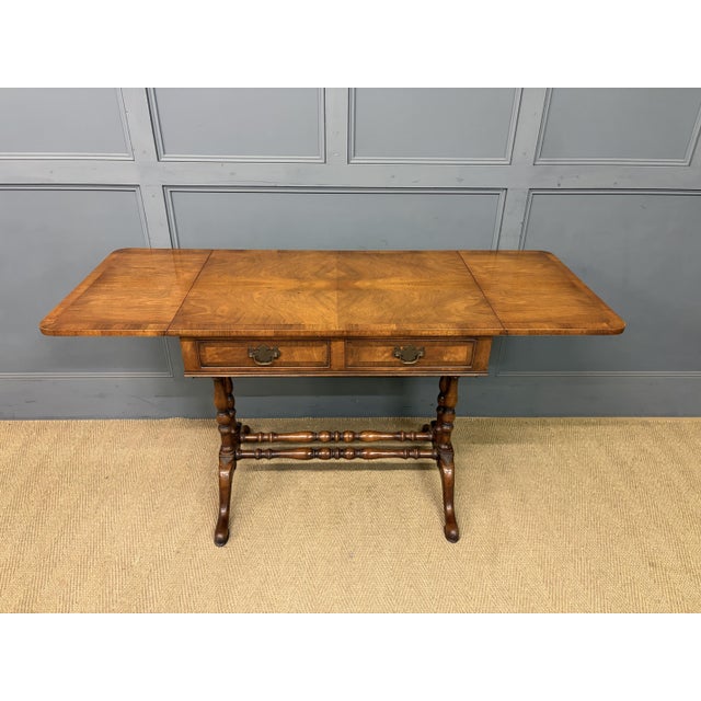 Wood Burr Walnut Sofa Table, 1910 For Sale - Image 7 of 18