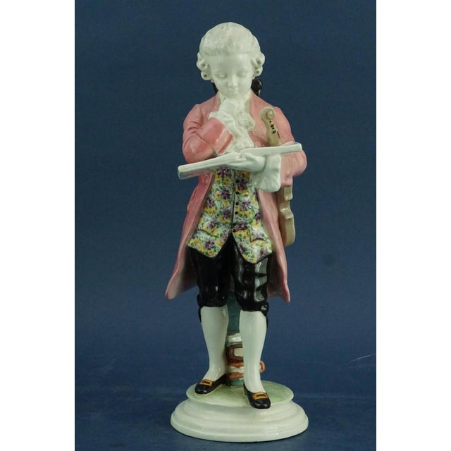 19th Century Art Nouveau Ceramic Sculpture Depicting Wolfgang Amadeus Mozart as a Child by Perigot for Goldscheider, Austria, 1890s For Sale - Image 9 of 18