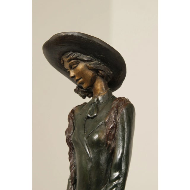 Mid 20th Century Art Deco Style 'The Walk' Bronze Sculpture After Demetre Chiparus For Sale - Image 10 of 13