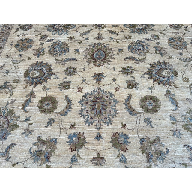 Textile Hand-Knotted Afghan Oushak Chobi Wool Area Rug - 9'0" X 12'0" For Sale - Image 7 of 14