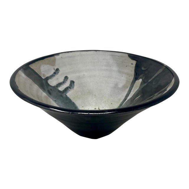 Vintage Organic Modern Glazed Studio Pottery Bowl For Sale