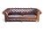 English Restoration Hardware Chesterfield Cognac Leather Sofa With Brass Nailhead & Casters For Sale - Image 3 of 18