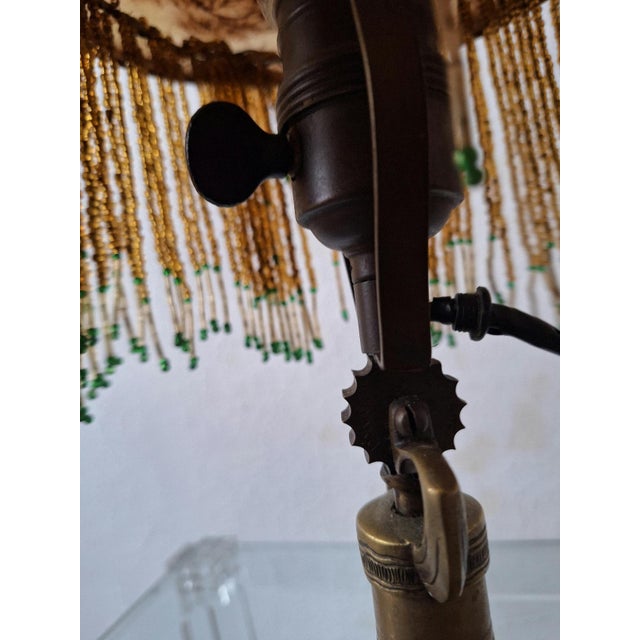 Metal Antique Art Nouveau Bronze Table Lamp, 1920s For Sale - Image 7 of 17