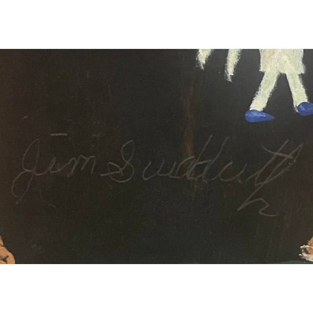 Paint Jimmy Lee Sudduth “Man Milking a Cow” – Large Original Painting, Nyt Obituary Featured, With Gallery Receipt For Sale - Image 7 of 9