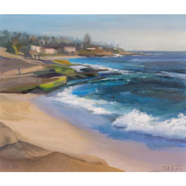 A one of a kind 10x8 Impressionist Oil on Panel Seascape Painting executed by artist Sean Hnedak. A certificate of...