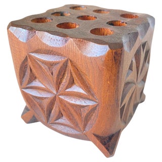 Wood Pen Holder in Brown Color, France, 1950s For Sale