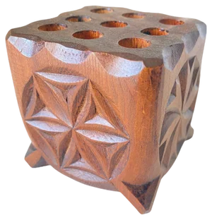 Wood Pen Holder in Brown Color, France, 1950s