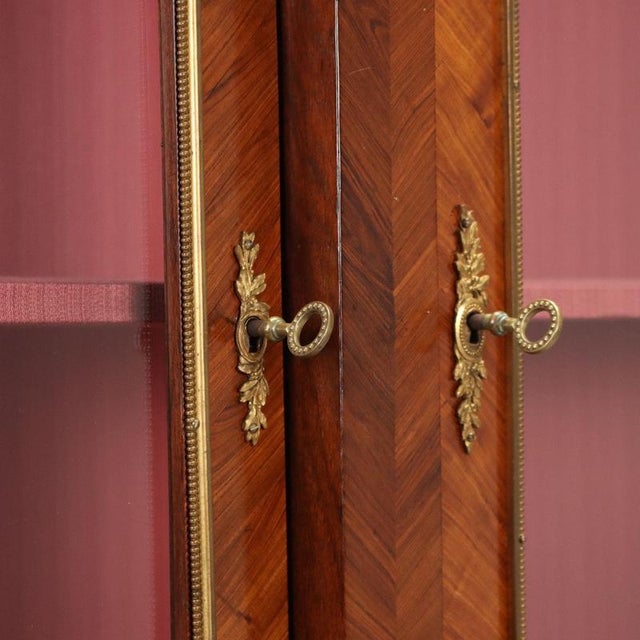 Brown Antique Bookcase in Violet Wood and Bronze, 1800s For Sale - Image 8 of 14