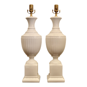 Monumental Blanc De Chine Porcelain Table Lamps - A Pair