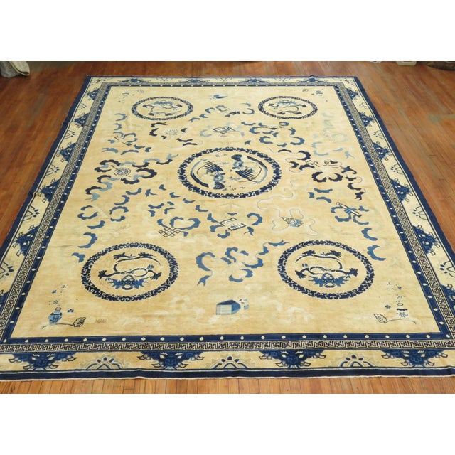 Early 21st Century Large Antique Chinese Dragon Rug - 11'1" x 15'3" For Sale - Image 5 of 18