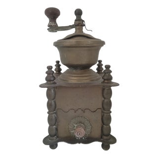 Antique Gilded Brass Coffee Grinder, 1950s For Sale