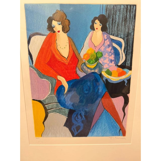 Orange 1980s Itzchak Tarkay Women Lounging Limited Serigraphs - Set of 2 For Sale - Image 8 of 11
